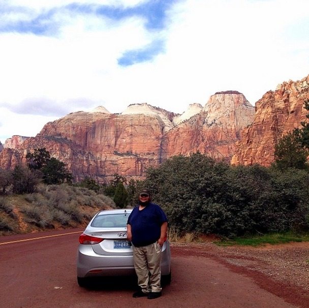 With Our Rental Car in Zion National Park