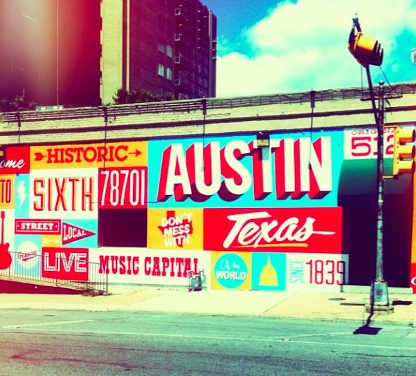 Austin, Texas Sign on Building