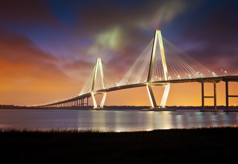 Charleston Bridge at Night