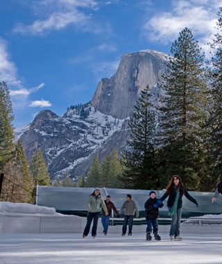Ice Skating in Front of Half Dome