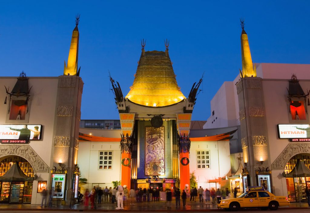 Grauman's Chinese Theater in Hollywood at night