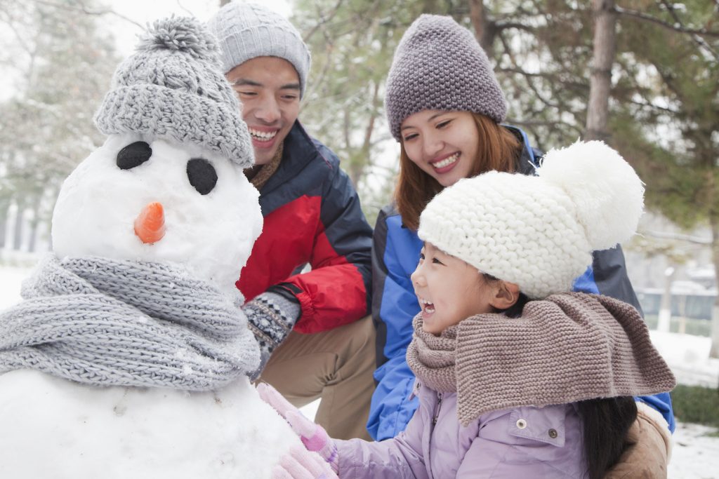 Family With a Snowman