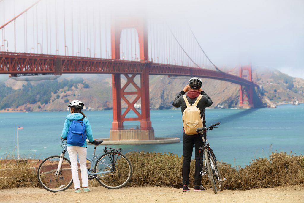 Bike Tourists at the Golden Gate Bridge