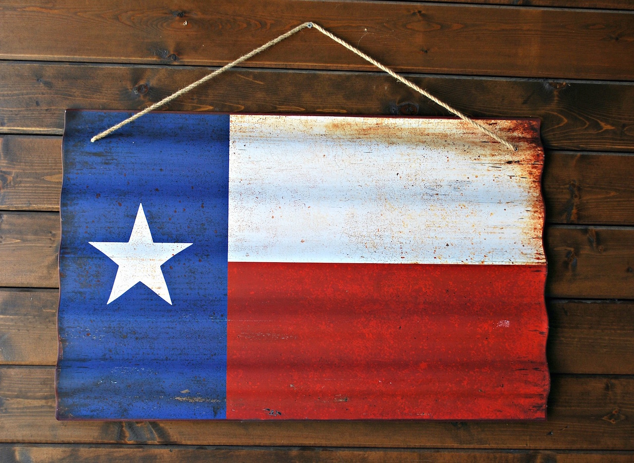 Wooden painted Texas Flag
