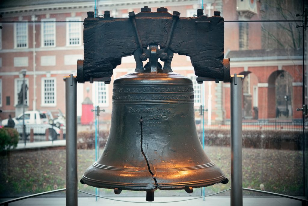 Close up of the Liberty Bell in Pennsylvania
