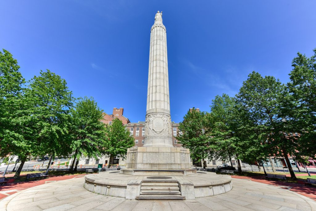 World War I monument in Memorial Park in Providence Rhode Island.