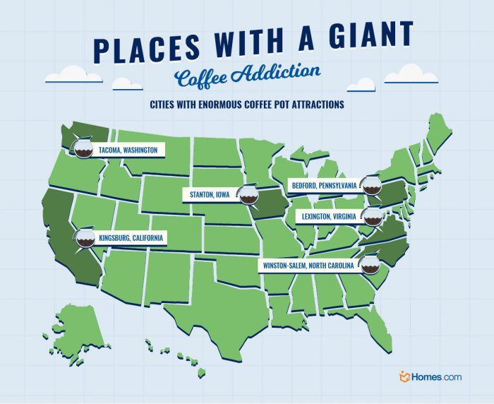 Giant Coffee Pot Attractions Across the U.S. Drive The Nation