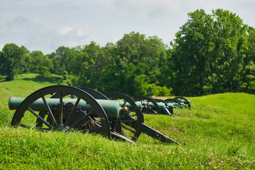 Canon in field at Vicksburg National Military Park, Mississippi