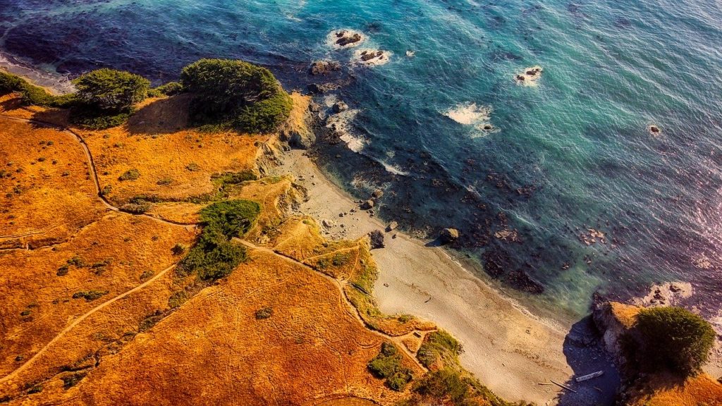 Aerial view of the California coast